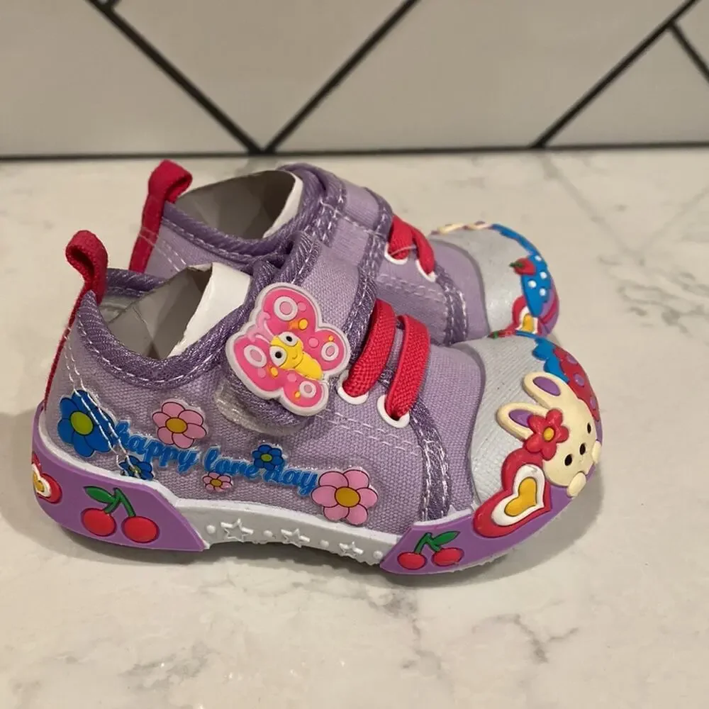 Papos purple bunny sneaker girls closure girly cute maximalist size 1